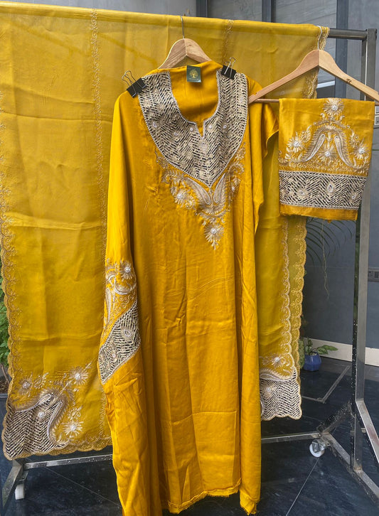 Crepe Silk Suit with Intricate Embroidery