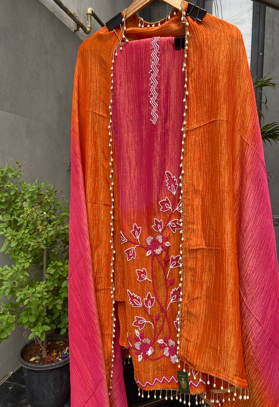 Amber Rose Embroidered Ombray Suit
