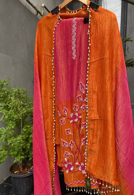 Amber Rose Embroidered Ombray Suit